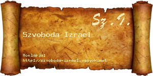 Szvoboda Izrael névjegykártya